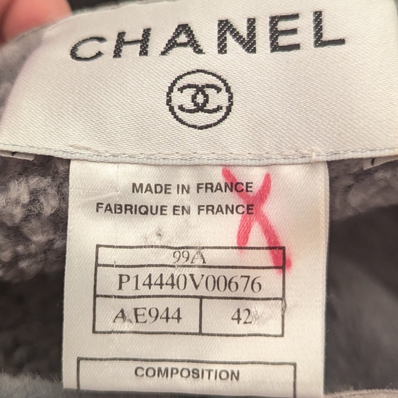 Chanel Strapless Fitted Suede Sheath Sheepskin Dress Grey Knee Pockets 42 - Picture 6 of 6